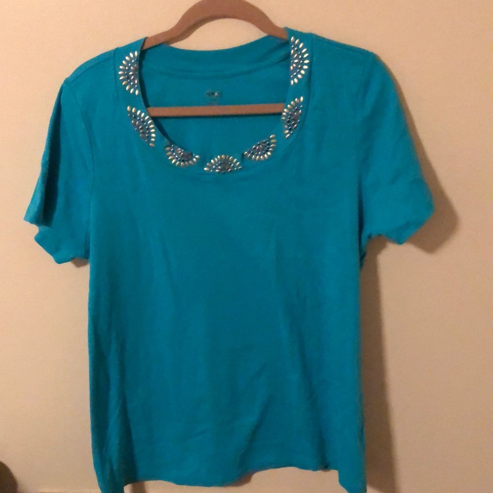 Stylish top - aqua color